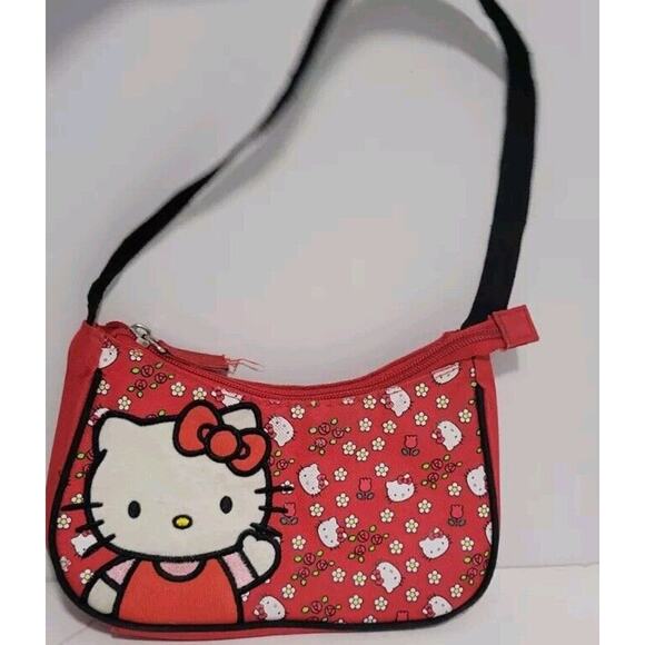 Hello Kitty Sanrio Red Handbag Purse Zip Closure - Picture 2 of 9